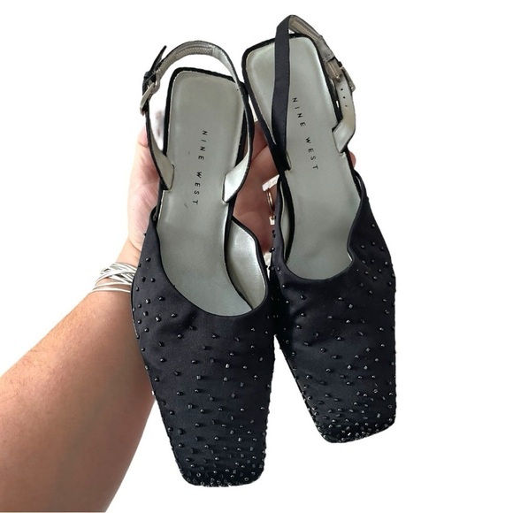 Vintage 1990’s Nine West Square Toe Heels - Picture 1 of 10
